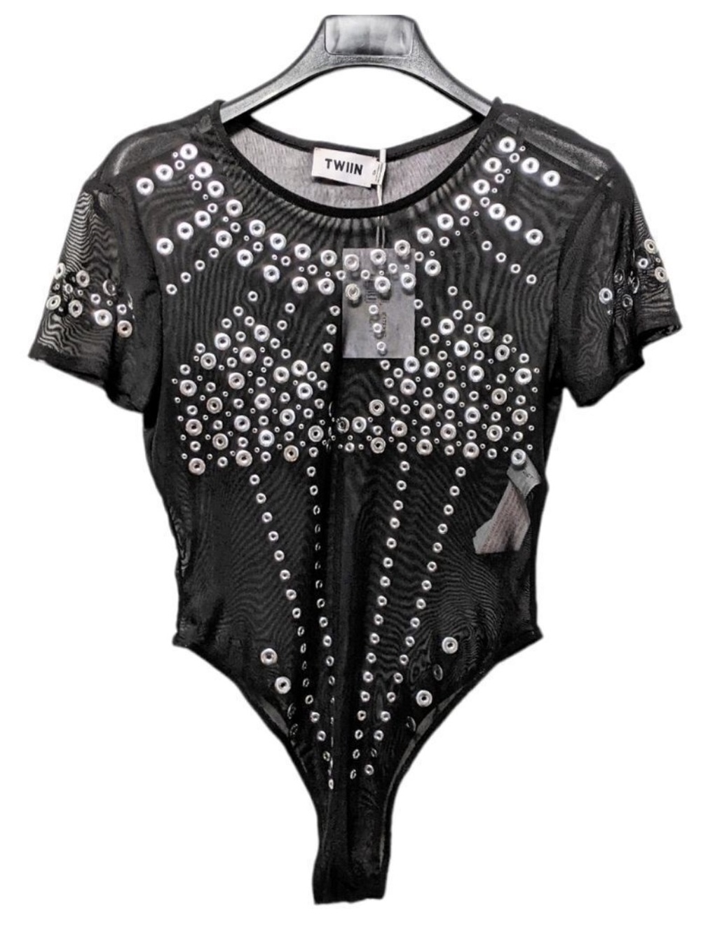 NWT TWIIN Allied Grommet Mesh Bodysuit S